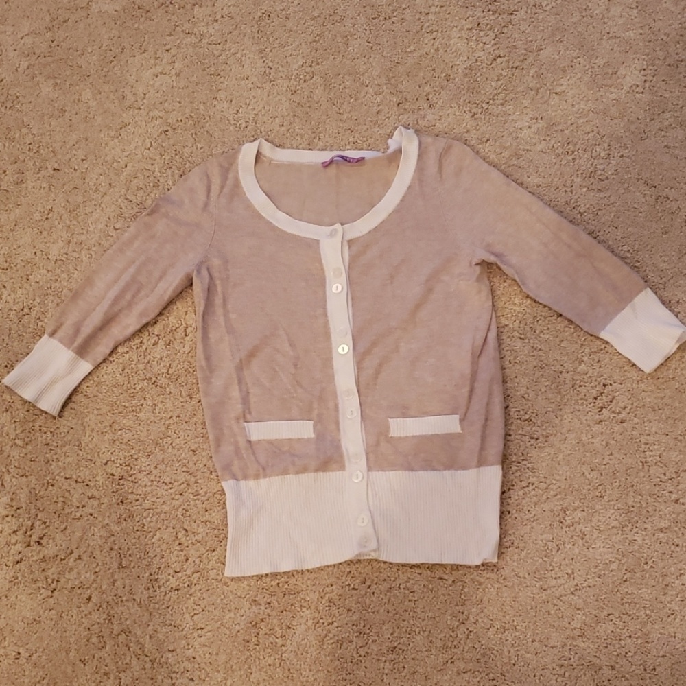 Tan and Cream Knit Top